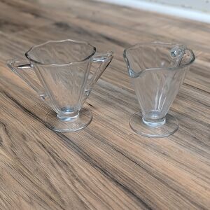 Elegant Glass Creamer and Sugar Set